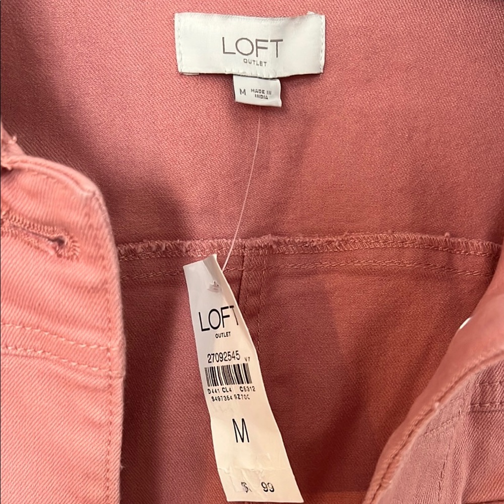 NEW LOFT Muted Pink Button-Up Cropped Jacket Size Medium - Picture 2 of 4